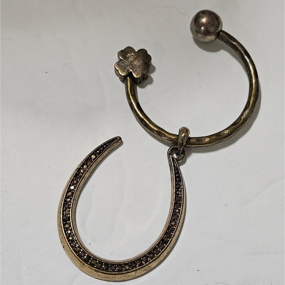 Lucky brand Antique Gold Pave Marcasite‎ Keychain Key fob